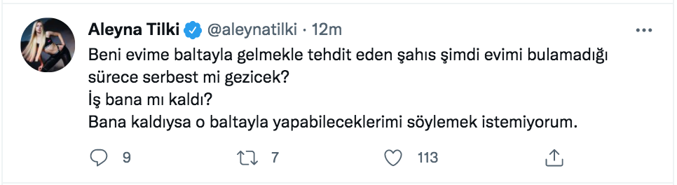 aleyna tilki den olay yaratan taciz ve tehdit mesaji aciklamasi 2